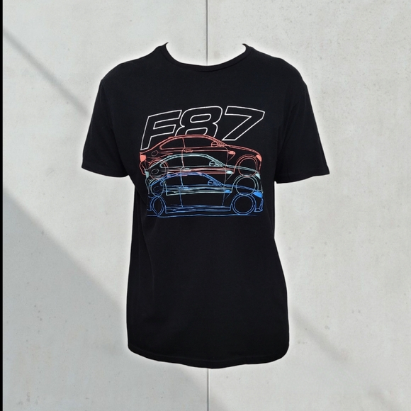TunerCult Men's BMW F87 M2 Car Outline Black Graphic T-Shirt Size M - Picture 1 of 4